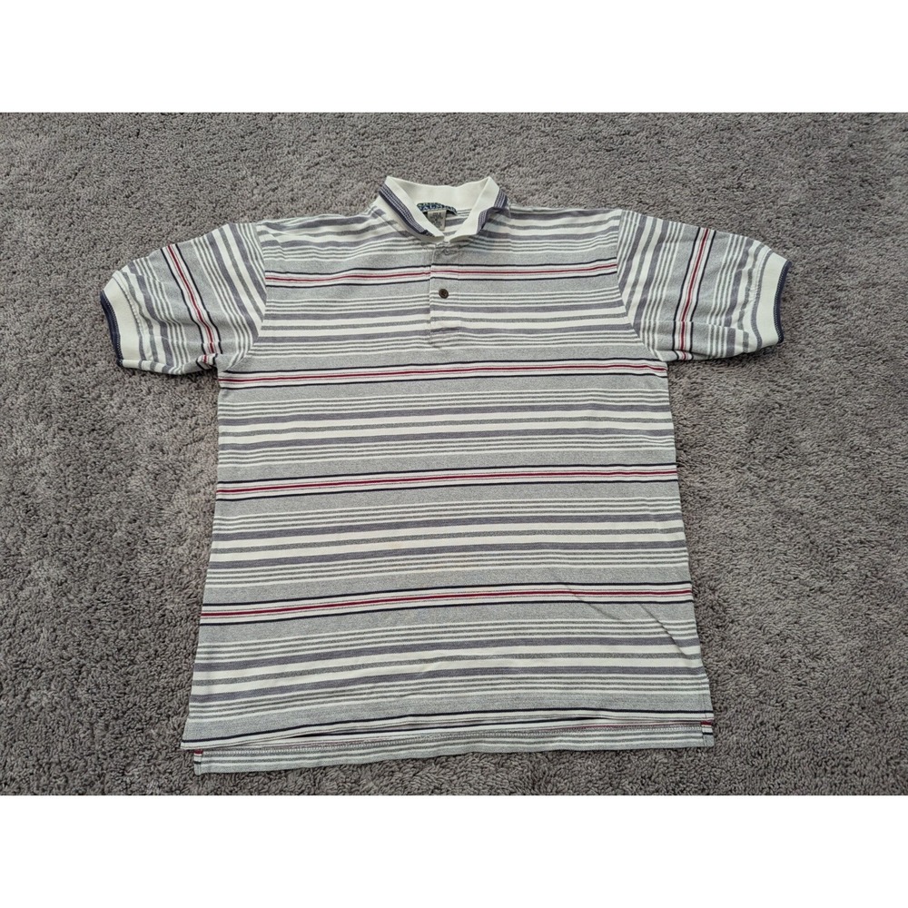 Arnold Palmer Polo Shirt Mens Medium Striped Pullover Golf Casual